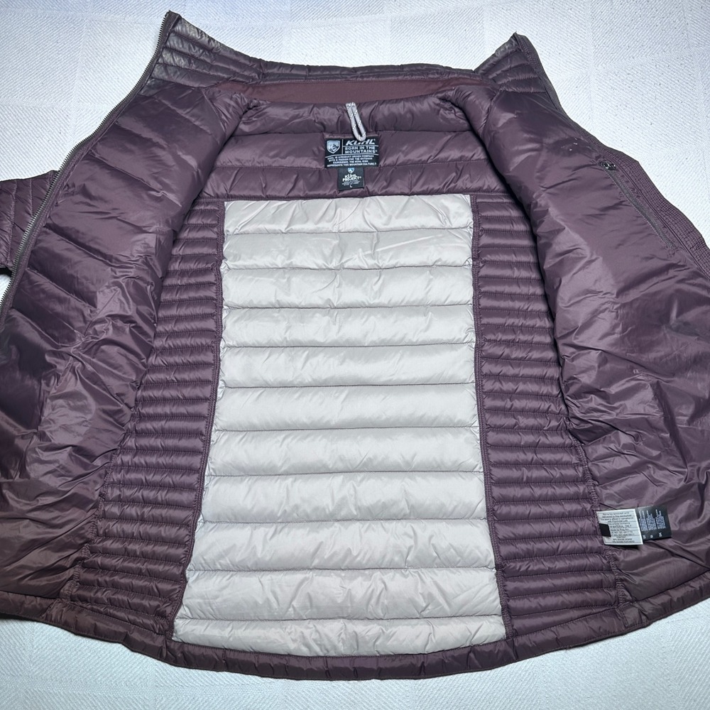 Kuhl Spyfire Jacket Women Large 800 Down Fill Quilted Full Zip Puffer Burgundy - Picture 8 of 16